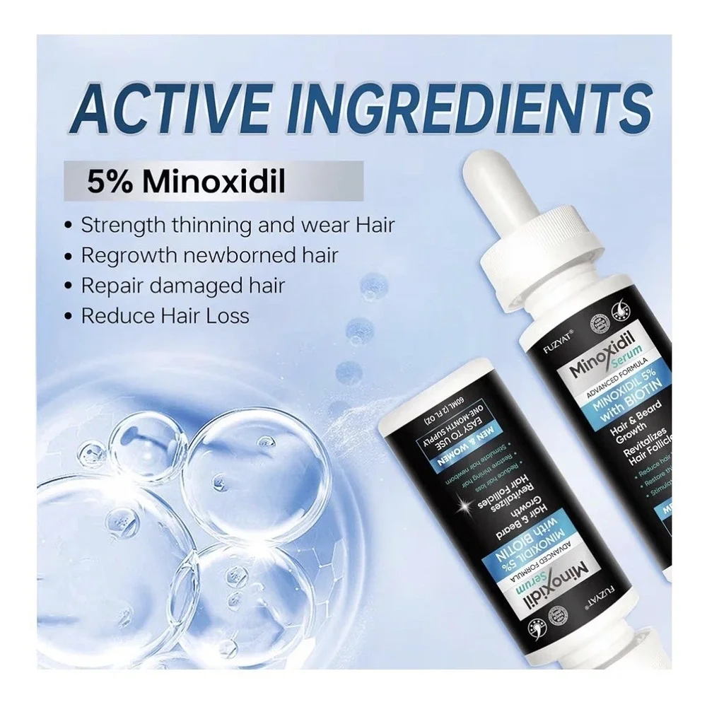FUZYAT‎ Minoxidil 5% Biotin Serum Extra Strength Hair Beard Growth 240ml
